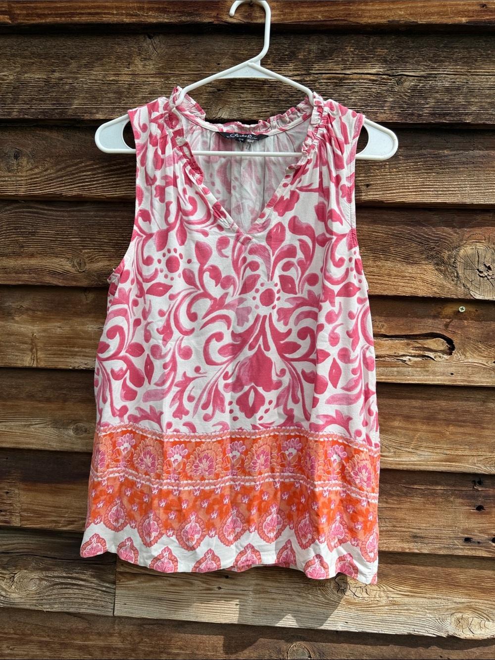 Charlie b top ruffle trim